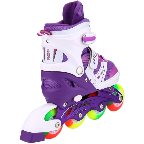 Kids Adjustable Flashing Inline Skates for Boys, Girls and Adults with Full Light Up Wheels, Outdoor Roller Skates for K