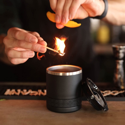 Ensemble de 2 verres en forme de ballon de chasse Elemental Recess, tasse en acier inoxydable à triple paroi 10 oz avec couvercle en Tritan non