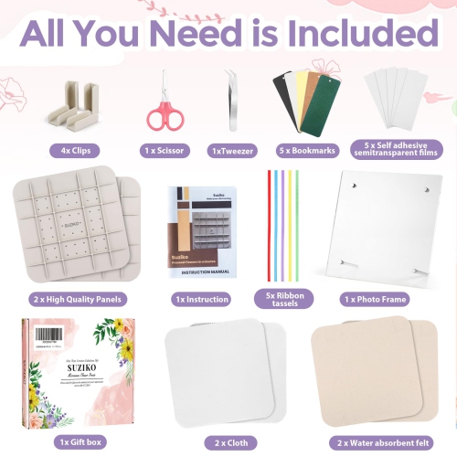 Suziko Quickly Dry Flowers 9 '' Large Microwave Flower Press for Press Flowers&Leaves and Making Pressed Flowers