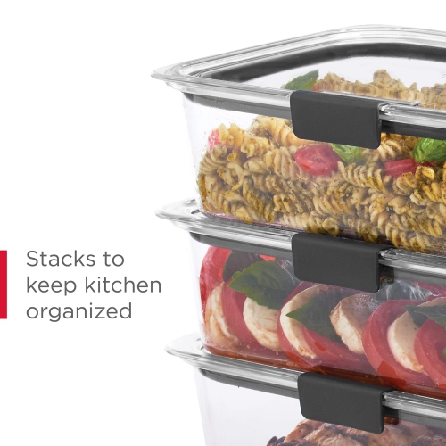 Rubbermaid 10-Piece Brilliance Food Storage Containers with Lids for Lunch, Meal Prep, and Leftovers, Dishwasher Safe, 1