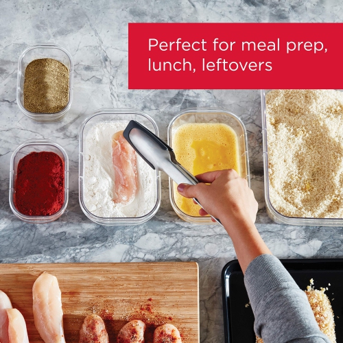 Rubbermaid 10-Piece Brilliance Food Storage Containers with Lids for Lunch, Meal Prep, and Leftovers, Dishwasher Safe, 1