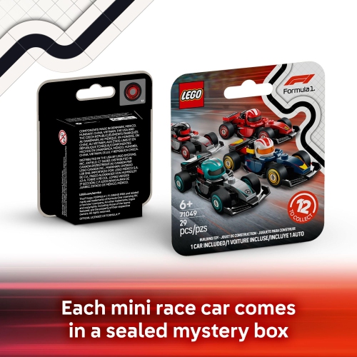 LEGO F1 Collectible Race Cars 6 Pack - Building Set for Boys and Girls, Ages 6+ - Birthday Gift Idea for Racing Fans - M