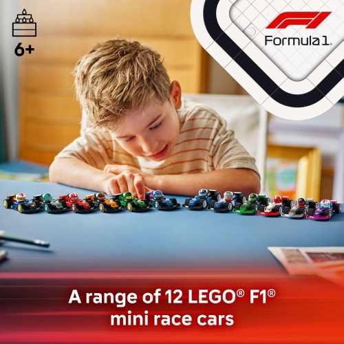 LEGO F1 Collectible Race Cars 6 Pack - Building Set for Boys and Girls, Ages 6+ - Birthday Gift Idea for Racing Fans - M