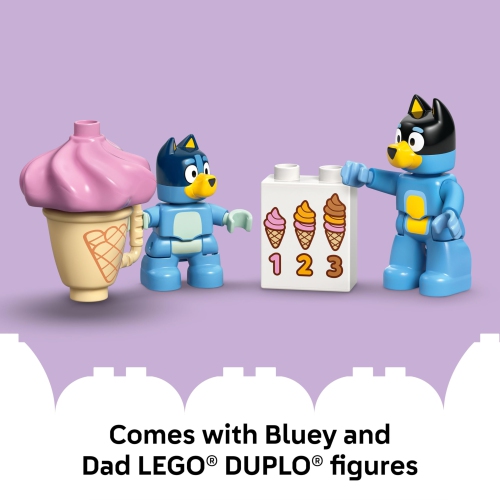 LEGO DUPLO Bluey Ice Cream Trip with Bluey - Toddler Sensory Toys for Boys & Girls, Ages 2+ - W/Bluey Figures - Educatio