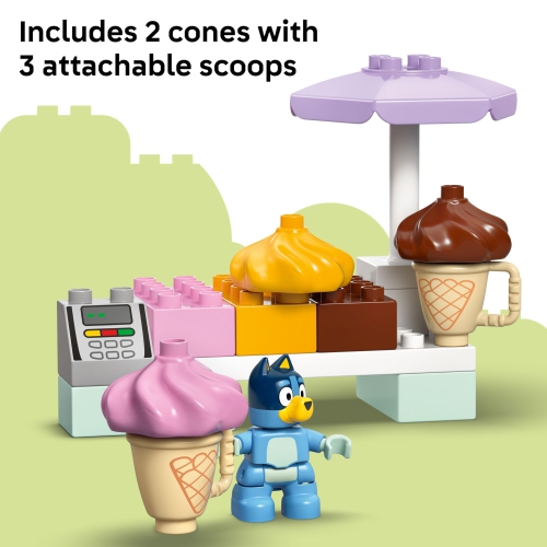 LEGO DUPLO Bluey Ice Cream Trip with Bluey - Toddler Sensory Toys for Boys & Girls, Ages 2+ - W/Bluey Figures - Educatio