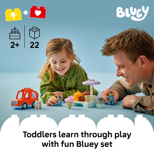 LEGO DUPLO Bluey Ice Cream Trip with Bluey - Toddler Sensory Toys for Boys & Girls, Ages 2+ - W/Bluey Figures - Educatio