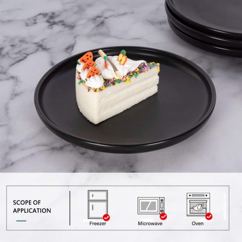 Petites assiettes à hors-d'oeuvre de 6&nbsp;po de BonNoces en porcelaine mate, petites assiettes de service rondes élégantes pour dessert, salade, SNA