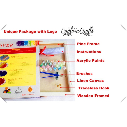 CaptainCrafts Paint by Numbers Adults Kits Flowers Adults Paint by Numbers Including Canvas Acrylic Paint Wall Art Artwo