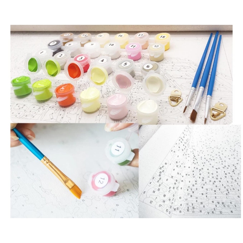 CaptainCrafts Paint by Numbers Adults Kits Flowers Adults Paint by Numbers Including Canvas Acrylic Paint Wall Art Artwo