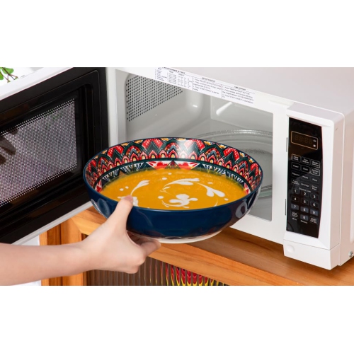 YUN TAO Large Serving Bowls,10 inch Fruit Salad Bowls, 75 Oz Pasta Bowls Set of 2,Decorative Serving Dishes for Entertai