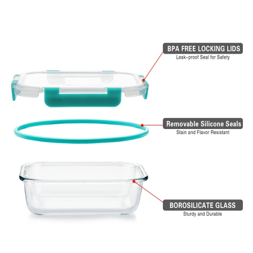 Cuiselect 10 Pack 22 Oz Glass Meal Prep Containers with Lids, Reusable Glass Food Storage Containers with Lids, Leak Pro