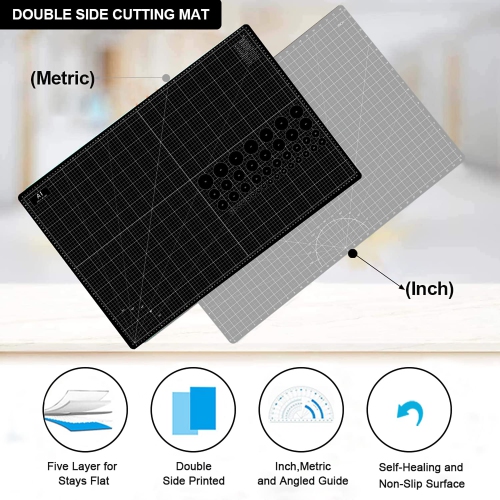 Headley Tools – Tapis de coupe auto-réparateur épais « 24 x 36 po », grande planche à découper A1 double face à 5 couches pour Fabr