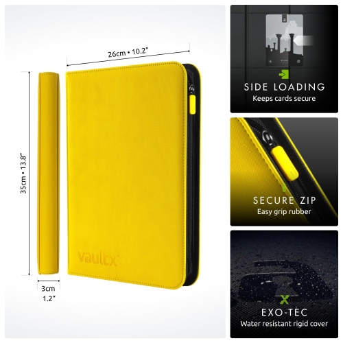 Vault X 9 Pocket Trading Card Zip Binder, 360 Cards, Premium Exo-Tec Album Material, 20 Side-Loading Pages, Folder for C