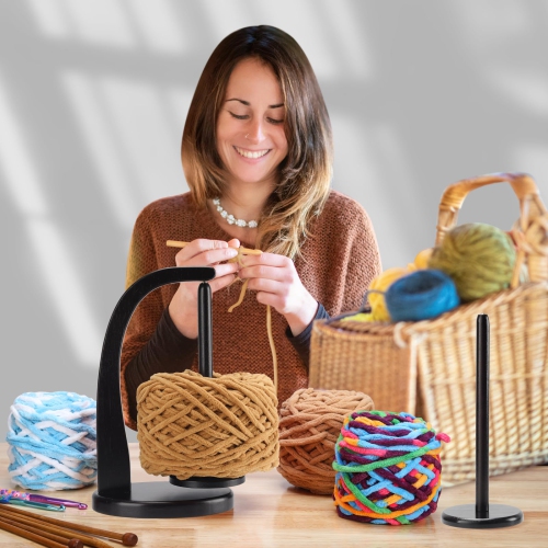 Newest Model Magnetic Pendulum Wooden Yarn Holder for Crocheting, Yarn Storage Organizer, Delightful Surprise Gift for K