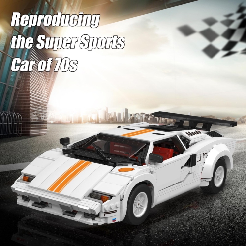 Mould King 10045 Sports Car Building Block Kits, MOC Speed Champion Racing Car Model Building Sets, Gift for Kids Age 8+