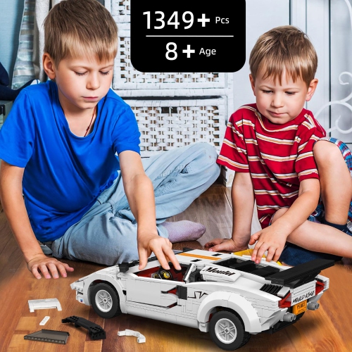 Mould King 10045 Sports Car Building Block Kits, MOC Speed Champion Racing Car Model Building Sets, Gift for Kids Age 8+