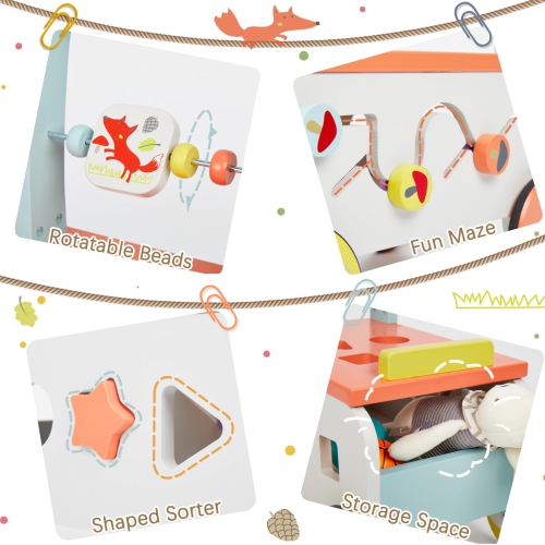 Marchette pour bébé avec poussette à pousser de Labebe, jouet à pousser pour tout-petit, chariot à tirer pour enfant, marchette d'activités 2-en-1