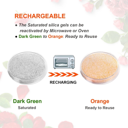 Fonday 5LBS(2.27Kg) Silica Gel Flower Drying Crystals with Sealed Container and Brush Fine Crystals Color Indicating Reu