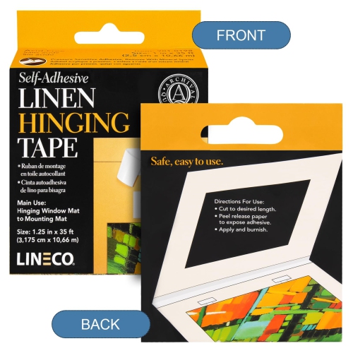 Ruban autoadhésif Lineco pour les anneaux en lin, tapis de fixation au panneau arrière, maquette lourde à charnières, non jaunissement, solide, Neut