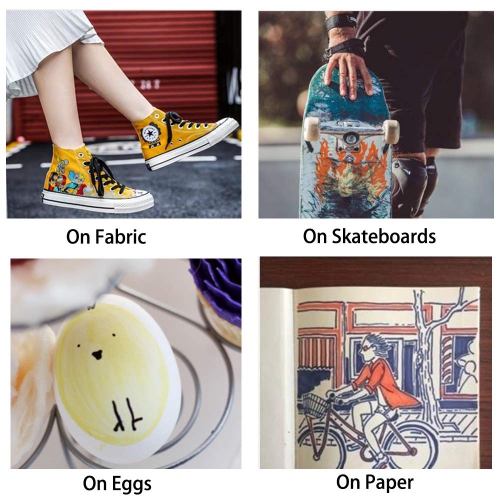 Shuttle Art – Marqueurs permanents 60 couleurs, pointe fine, couleurs variées, travaux sur plastique, bois, pierre, métal et verre pour faire