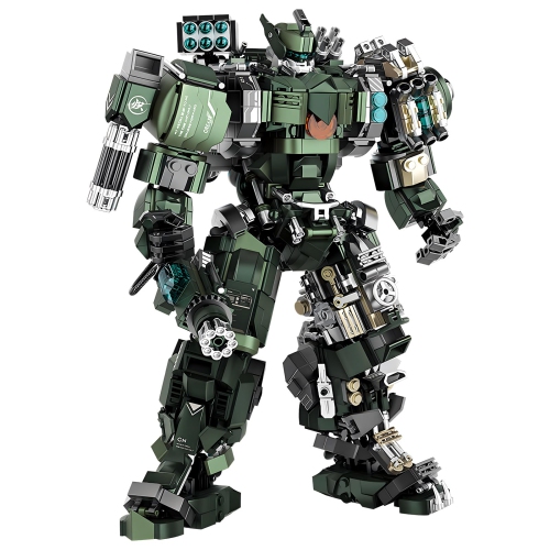 HIGH GODO Mech Building Blocks Set for Adults?Motorized Robot Model Building Kit with Multiple Weapons, Hard Core Indust
