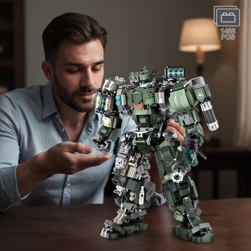 HIGH GODO Mech Building Blocks Set for Adults?Motorized Robot Model Building Kit with Multiple Weapons, Hard Core Indust