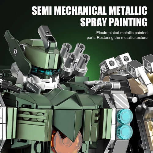 HIGH GODO Mech Building Blocks Set for Adults?Motorized Robot Model Building Kit with Multiple Weapons, Hard Core Indust