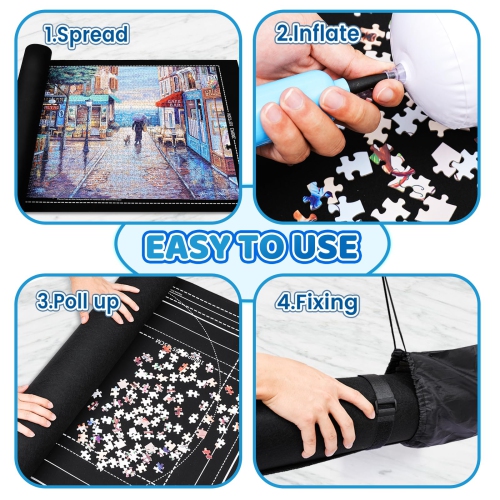 Koeuoi Jigsaw Puzzle Mat Roll Up 3000 2000 1500 1000 Pieces Felt Puzzle Pad Storage Folder Sorting Trays Saver Adults Po