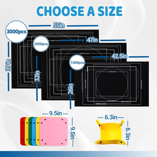 Koeuoi Jigsaw Puzzle Mat Roll Up 3000 2000 1500 1000 Pieces Felt Puzzle Pad Storage Folder Sorting Trays Saver Adults Po