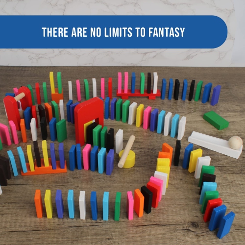 Calmado - Dominoes, 1000 pcs Dominoes Set, Games/Toy Made from Wood, Family Games Domino Grand Edition Set + Bag+ Instru