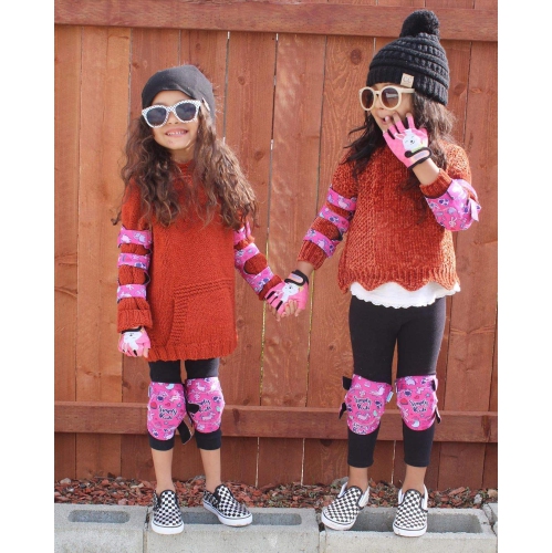 Simply Kids Toddler Knee and Elbow Pads with Bike Gloves - Unisex Kids Protective Gear Set for Roller-Skate, Skateboard,