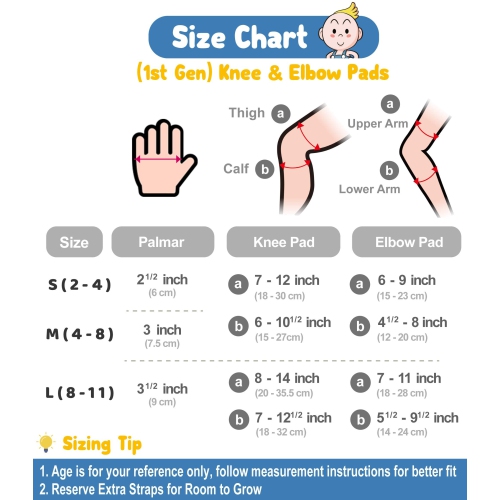 Simply Kids Toddler Knee and Elbow Pads with Bike Gloves - Unisex Kids Protective Gear Set for Roller-Skate, Skateboard,