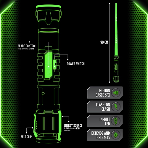 Goliath Power Saber Energy Blade Green | First Ever Automatic Extending & Retracting Blade | Extends 35'' | Motio