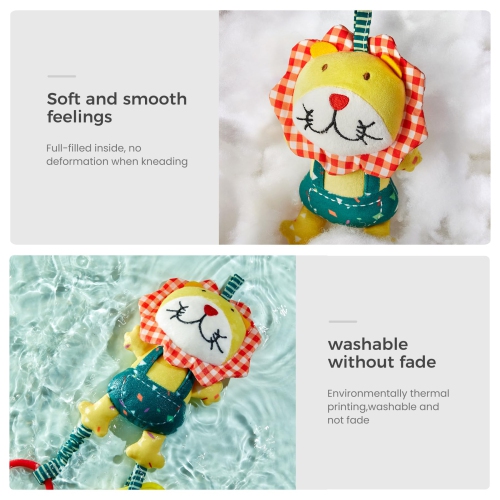 TUMAMA Baby Toys for 0, 3, 6, 9, 12 Months, Handbells Baby Rattles with Teethers Soft Plush Early Development Stroller C