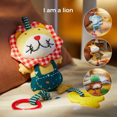 TUMAMA Baby Toys for 0, 3, 6, 9, 12 Months, Handbells Baby Rattles with Teethers Soft Plush Early Development Stroller C