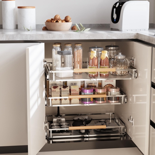 DPZM Expandable Pull Out Cabinet Organizer,Pull Out Drawers for Kitchen Cabinets,Slide Out Cabinet Organizer,Cabinet Org