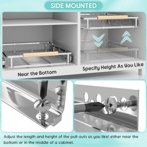 DPZM Expandable Pull Out Cabinet Organizer,Pull Out Drawers for Kitchen Cabinets,Slide Out Cabinet Organizer,Cabinet Org
