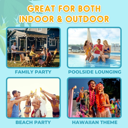 Inflatable Palm Tree Cooler 60" - 2 Pack Blow Up Palm Tree Party Cooler, Luau Hawaiian Tropical Beach Theme, Summer Swim