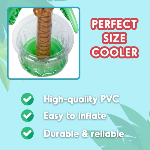Inflatable Palm Tree Cooler 60" - 2 Pack Blow Up Palm Tree Party Cooler, Luau Hawaiian Tropical Beach Theme, Summer Swim