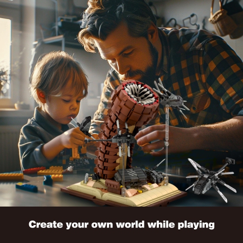 Sandworm Building Blocks Set for Boy 8-12, Comes with Suspended Ornithopter Building Blocks Toy, Creative Building Block