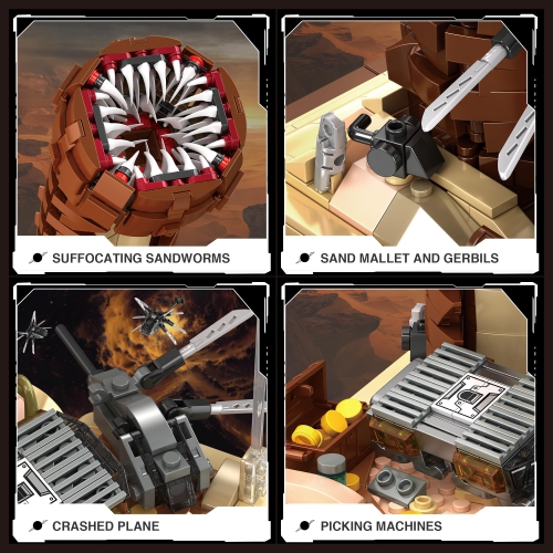 Sandworm Building Blocks Set for Boy 8-12, Comes with Suspended Ornithopter Building Blocks Toy, Creative Building Block