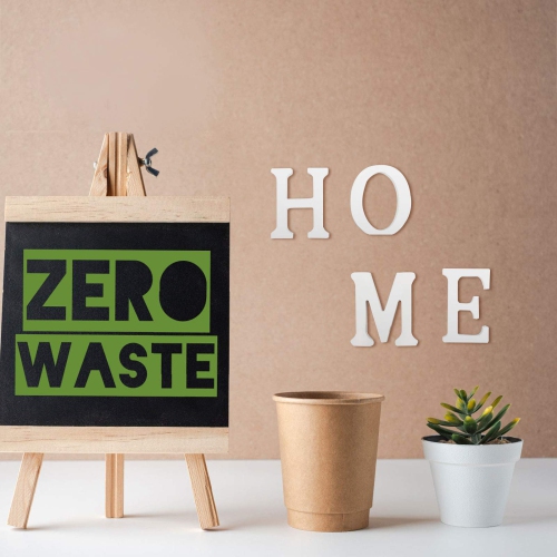 HOZEON 56 PCS Decorative Wooden Letter, White Free-Standing Wood Letters, Modern and Stylish Wall Letters for Bedroom, W