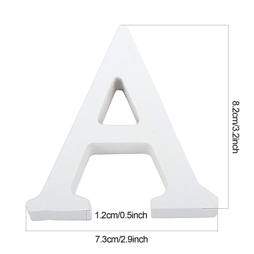 HOZEON 56 PCS Decorative Wooden Letter, White Free-Standing Wood Letters, Modern and Stylish Wall Letters for Bedroom, W