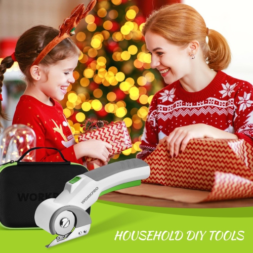 Ciseaux électriques sans fil WORKPRO, ciseaux puissants rechargeables 4&nbsp;V pour le tissu, le cuir, les tapis et le carboa