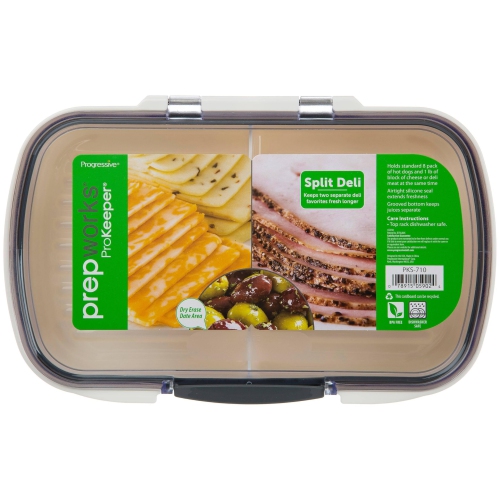 Prepworks Split Deli ProKeeper Air Tight Silicone Sealed Food Storage Container with Clear Dry Erase Compatible Lid, 11.