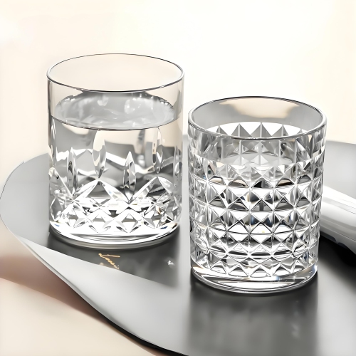 [Look Like Glass] 8 Oz Set of 6 Tritan Plastic Glasses Unbreakable Drinking Cups Dishwasher Safe BPA Free Shatterproof D