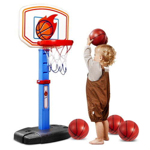 JOYIN Toddler Basketball Arcade Game Set, Adjustable Basketball Goal with 4 Balls for Kids Indoor Outdoor Play, Carnival