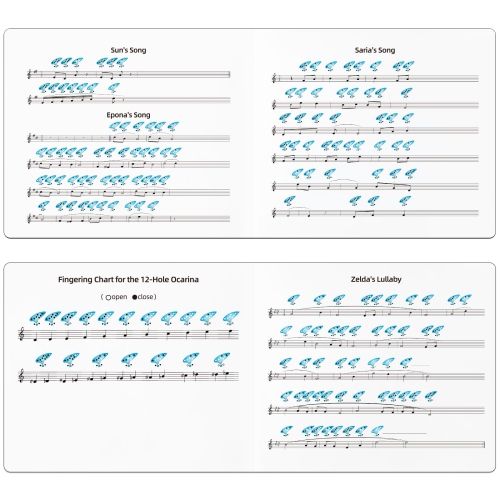 Ohuhu Zelda Ocarina with Song Book, 12 Hole Alto C Zelda Ocarinas Play by Link Triforce
