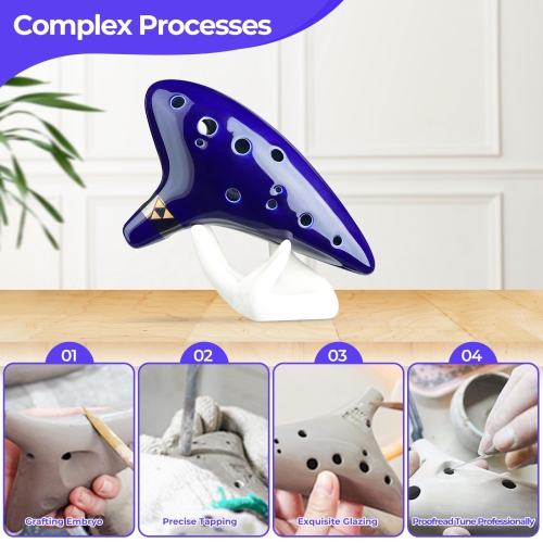 Ohuhu Zelda Ocarina with Song Book, 12 Hole Alto C Zelda Ocarinas Play by Link Triforce