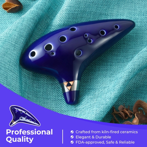 Ohuhu Zelda Ocarina with Song Book, 12 Hole Alto C Zelda Ocarinas Play by Link Triforce